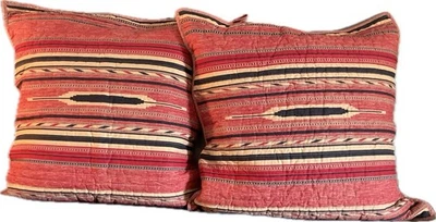 Set Of 2 Ralph Lauren Chaps Pillow Sham ONLY Telluride Quilted Aztec Throw Cover - Image 1 of 4
