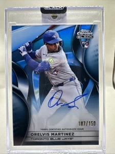 2025 Topps Chrome Black ORELVIS MARTINEZ Encased Blue Rookie Auto /150 - Picture 1 of 2