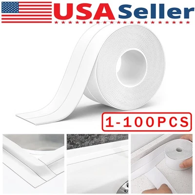 Cinta autoadhesiva de PVC de 10,5 pies para fregadero de pared de cocina inodoro Foto 1 de 4