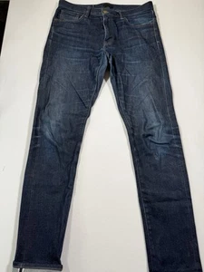 Uniqlo Jeans Mens 32x34 Blue Kaihara Japanese Selvedge Denim Slim Straight Leg - Picture 1 of 9