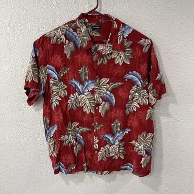 Camisa Croft & Barrow 3XLT Para Hombre Pesada Hawaiana Floral En Rojo Mangas Cortas Foto 1 de 4