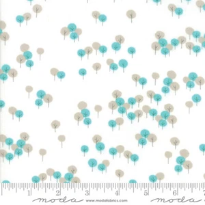 WOODLAND SECRETS Moda quilting fabric 3 yds Aqua Flax TREES Shannon Orr 45523-11 - Picture 1 of 1