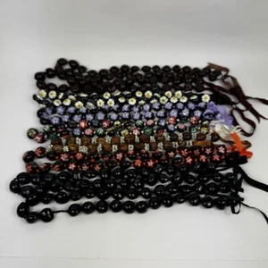 Hawaiian Kukui Nut Lei Lot 9 Tiki Bar Party Luau Beach Wedding Hula Necklace - Imagen 1 de 6
