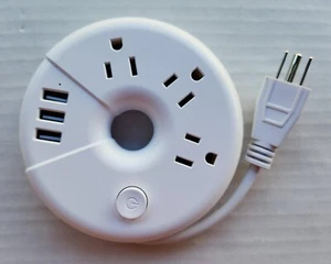 Power Strip with USB Charger - 3 Outlet, 3 USB Ports - Dimension 120*120*30mm - Picture 1 of 7