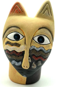 Ceramic Clay Laurel Burch ? Cat Planter - Picture 1 of 12
