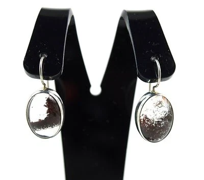 Orecchini pendenti in Quarzo Muschiato naturale e Argento 925 Made in Italy - Immagine 1 di 2