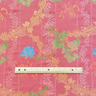 BTY Brocade Floral Decor Upholstery Fabric Soft Pink - Image 1 of 4