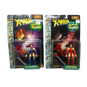 Lot of 2 X-Men Marvel Comics Classics Light up Weapon Elektra & Psylocke 1996 - Picture 1 of 6