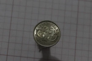 🧠🇸🇨 SEYCHELLES 25 CENTS 1954 HIGH GRADE LACQUERED B63 #6519 - Picture 1 of 2