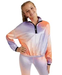 Justice Girls Jsport Half Zip Pullover Shirt Lavender Size XL PLUS (16P-18P) NEW - Picture 1 of 4