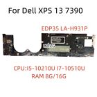 La-H931p For Dell Xps 13 7390 Motherboard With I5/I7 Cpu 8G/16G Cn-0Xvggw 0F3vkc