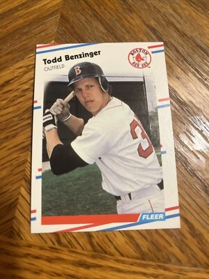 1988 Fleer #344 Todd Benzinger Boston Red Sox MLB Baseball Card - Image 1 of 3