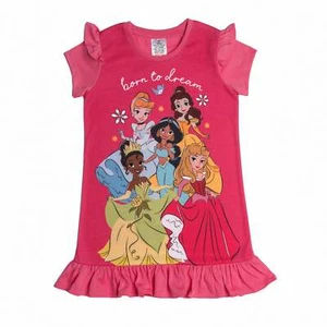 Disney Princess Nightdress Pink Nighty Nightie Pjs Kids Nightwear Belle Tiana - Picture 1 of 33
