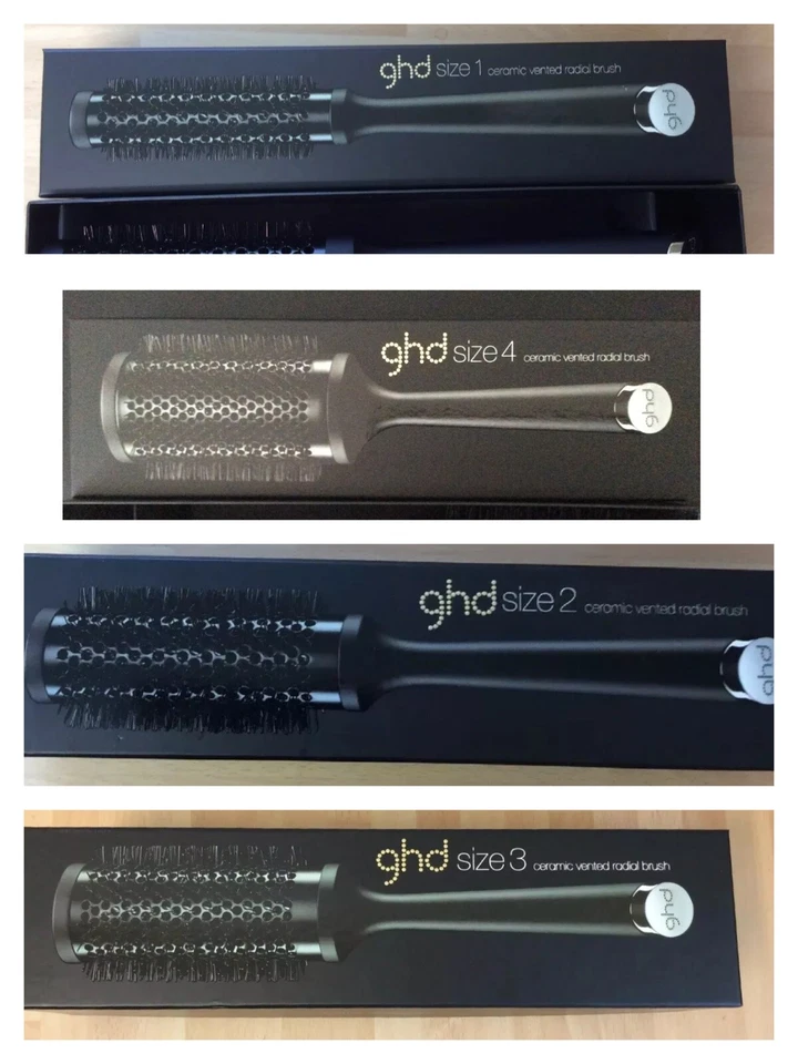 GHD Ceramic Vented Hair Brushes Size 1, 2, 3, 4 in Stylish GHD Boxes Genuine - image 1 of 1