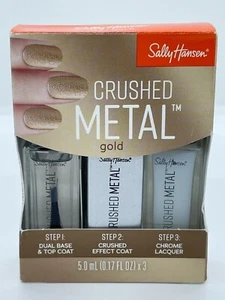Sally Hansen Nail Polish Crushed Metal Kit GOLD - Textured Metallic Look - Picture 1 of 3