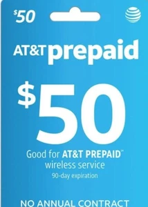$50.00 AT&T FASTEST PREPAID REFILL DIRECT to PHONE ⭐ GET IT TODAY-TRUSTED SELLER - Photo 1 sur 4