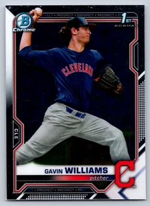 Tarjeta de béisbol 2021 Bowman Draft #BDC-93 Gavin Williams Cleveland Indians - Imagen 1 de 2