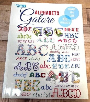 Alphabets Galore Cross Stitch Pattern Book By Leisure Arts - 136 Alphabets Inclu - Image 1 of 4