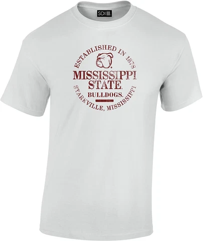 NCAA Mississippi State Bulldogs NCAA 100% Pre-Shrunk Short sleeve, White Large Cover