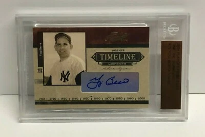 Tarjeta de firma auténtica Prime Cuts Yogi Berra Timeline 2004 #25 BGS 18/50 Foto 1 de 4