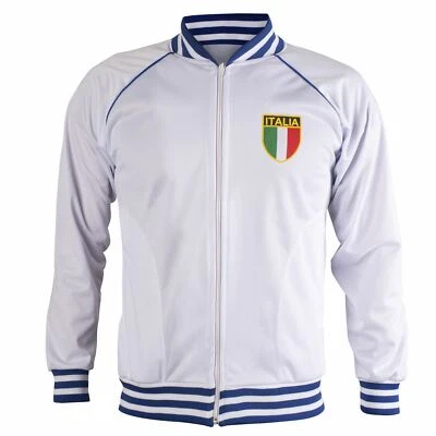 JL SPORT Italie/Italia 1982 Veste Rétro Survêtement Football Fermeture Éclair Hommes Haut