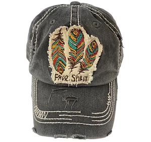 Vtg KBETHOS Women Free Spirit Hat One Size Gray Feathers Casual Travel - Picture 1 of 13