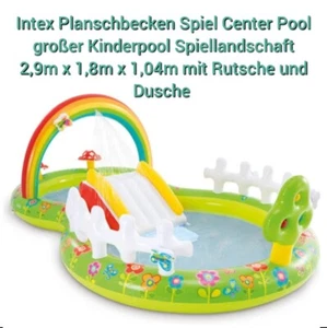 XXL Kinderpool Planschbecken Spiel Center mit Rutsche und Sprüher 2,9x1,8x1,04m - Bild 1 von 10