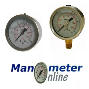 Manometer Pneumatik senkrecht waagerecht Anschluss 1/8 - 1/2Glyzerin Ø40-100 neu - Bild 1 von 17