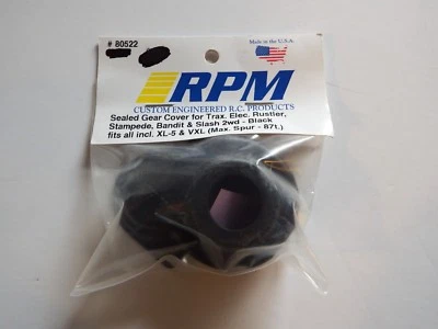 RPM - BLACK SEALED GEAR COVER for Trax. Elec. Rustler, Stampede - Model # 80522 - Image 1 of 2
