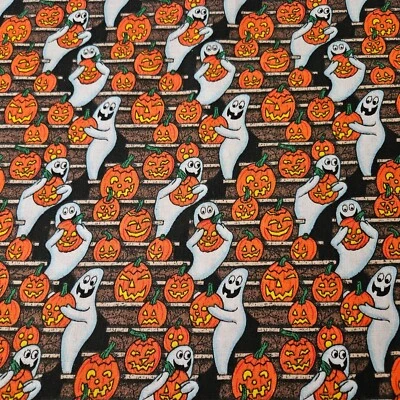 Halloween Ghosts & Jack-O-Lantern Pumpkins BTY Unbranded - Image 1 of 3