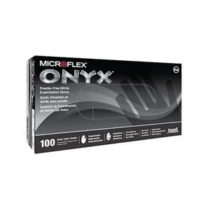 Microflex Onyx N641 Powder-Free Nitrile Exam Gloves – Black, Size Small, 100/Box - Picture 1 of 2
