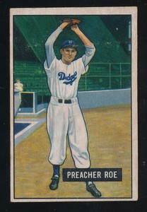 1951 Bowman Preacher Roe #118 - Dodgers - G-Vg - S2732