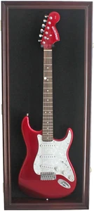 42" Electric Guitar Display Case Cabinet Shadow Box with Guitar Hanger Stand, Lo - Picture 1 of 9