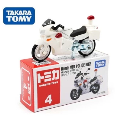Tomica No.4 Honda VFR Police Bike White Motorcycle 1/32 Takara Tomy Japan - Image 1 of 4