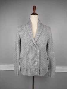Madewell Women's Small Gray Shawl Collared Knit Snap Cardigan Sweater - Picture 1 of 6