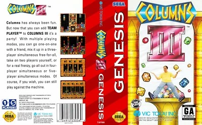 - Columns III 3 Mega Drive Genesis JP Box Art Case Insert Cover Only - Image 1 of 2