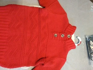 Cat & jack sweater red, size 4/5 xs, 3 button pull over - Picture 1 of 6