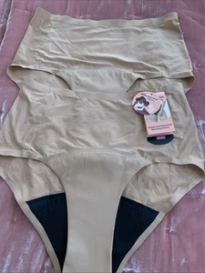 Lot Of 2 Shapermint Essentials Women's 2XL-4XL Absorbent Latte Panties NWT - Picture 1 of 5
