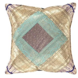 Vintage Sari Seide Quadrat Kissenbezug 16" - Bild 1 von 2