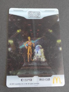 PROMO Star Wars Clone Wars C-3PO R2-D2 Card mcdonalds Japan Limited 3D eb64 - Picture 1 of 4