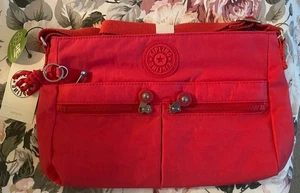 $89 Kipling Women's Red Angie Crossbody Bag,  Multiple Pockets, NWT! - Picture 1 of 11