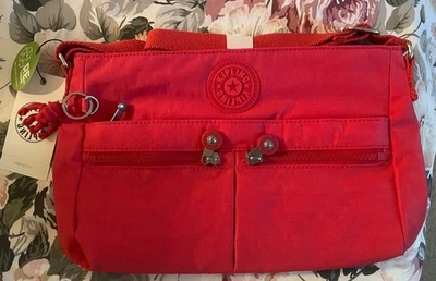 Bolso Bandolera Kipling Angie Rojo para Mujer $89, Múltiples Bolsillos, ¡NUEVO CON ETIQUETAS! Foto 1 de 4