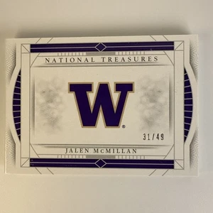 2024 National Treasures Jalen McMillan RPA Booklet Rookie Huskies /49 RC Great - Picture 1 of 7