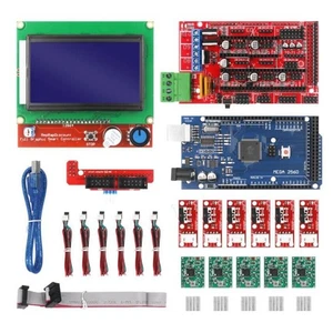 Kontroler RAMPS 1.4 + Boa + RAMPS LCD + wyłącznik krańcowy + silnik krokowy Dri + Heaink + kabel - Zdjęcie 1 z 8
