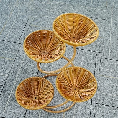 Cesta para servir alimentos recipiente para platos de postre para mostrador de cocina soporte de alimentos Foto 1 de 4