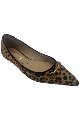 Sam Edelman Women's Nori Pointed Toe Leather Flat Leopard - Image 1 of 3