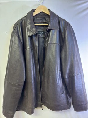 Claiborne Brown Lambskin Leather Jacket Men’s XL Zip Front Lined Classic Vintage - Image 1 of 4