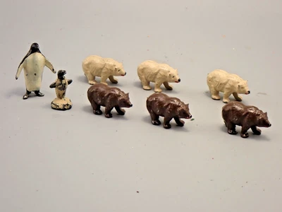 PLOMB CREUX  MANCHOTS ET OURSONS 8 PIECES - Photo 1/3