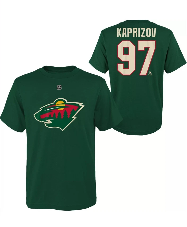 NHL Youth Minnesota Wild Kirill Kaprizov #97 Green T-Shirt, Size XL 14/16 - Image 1 of 1