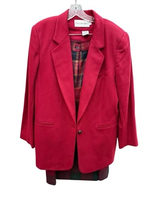VTG JH Collectibles Size 14 Red Blazer w/ Plaid Sz 16 Shorts And Skirt 3 PIECES - Image 1 of 4